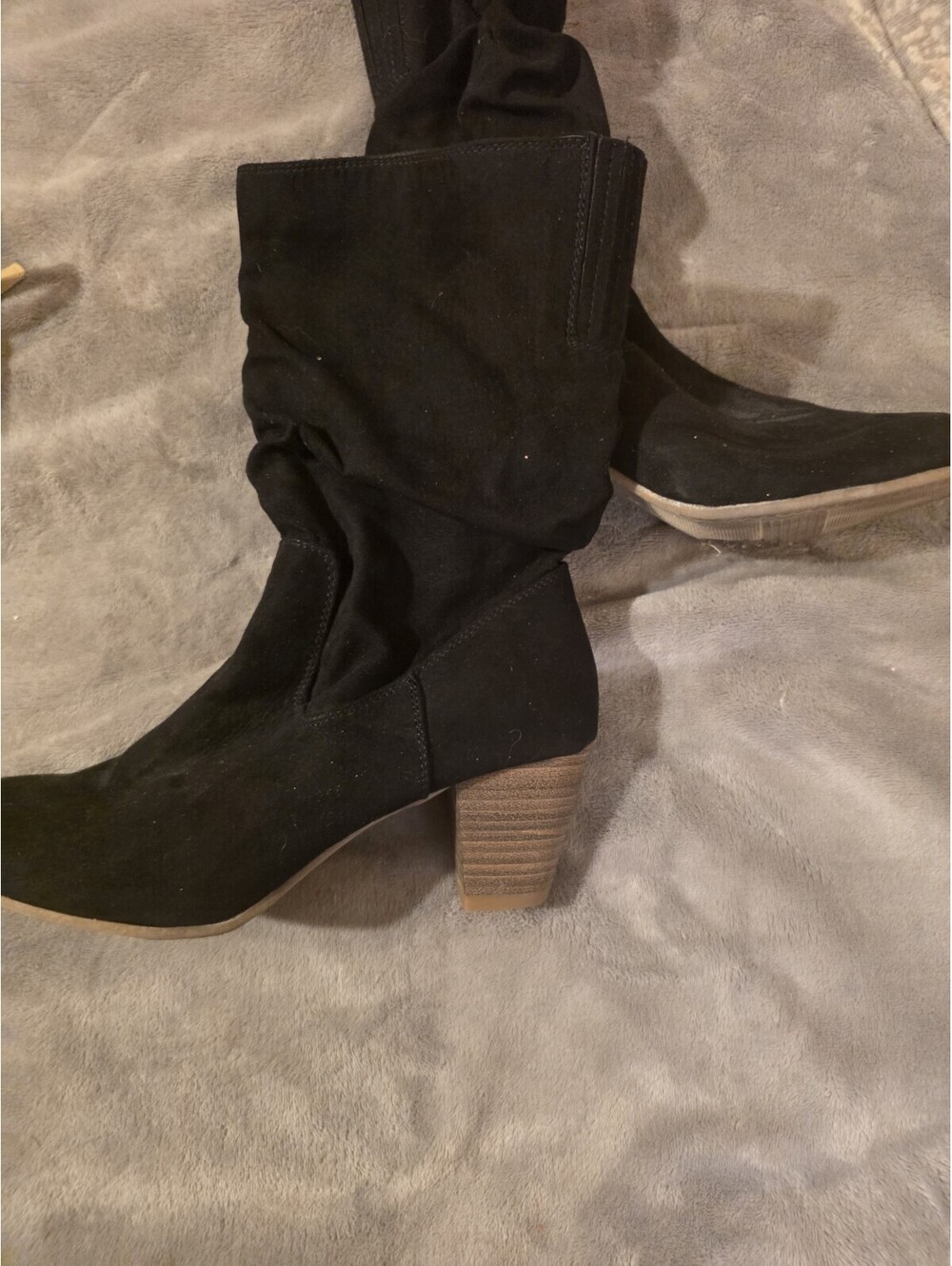 Time And Tru Black Suede Boots Women's Size 8 M